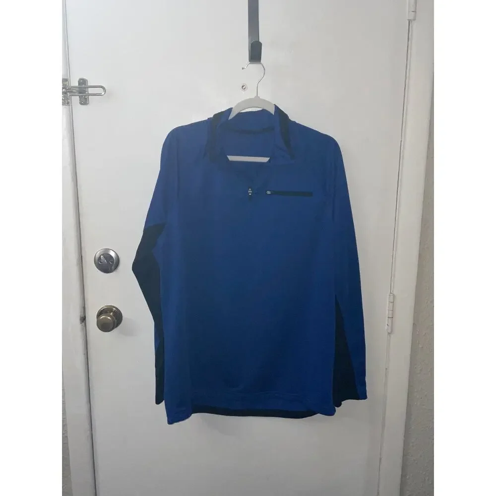 FILA Athletic Performance 1/4 Zip Long Sleeve Dri-Fit Jacket L Blue Activewear